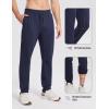 image:imagebaleaf Mens Fleece Lined Joggers Winter Athletic Sweatpants Thermal Hiking Workout Running Pants with Zipper PocketsNavy
