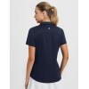 image:imagebaleaf Womens Golf Shirts Polo Collared V Neck Shorts Sleeve Tennis Shirt Lightweight Quick Dry UPF50V Necknavy Blue
