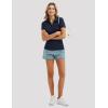 image:imagebaleaf Womens Golf Shirts Polo Collared V Neck Shorts Sleeve Tennis Shirt Lightweight Quick Dry UPF50V Necknavy Blue