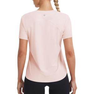 image:imagebaleaf Ice Cooling Short Sleeve Workout Tops for Women Running Shirts UPF 50 Athletic Tennis Yoga Split Back Quick DryLight Pink