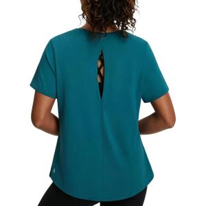 image:imagebaleaf Womens Short Sleeve Workout Tops Open Back Yoga Shirts UPF 50 Athletic Gym Running T ShirtBlue
