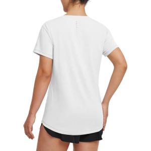image:imagebaleaf Womens Running Shirts Short Sleeve Workout Athletic Tops Moisture Wicking Quick Dry Exercise Hiking UV Sun Shirt White XS
