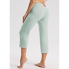 image:imagebaleaf Womens 21 Capri Pants with Pockets High Waist  Tummy Control Yoga Leggings for Summer WorkoutSubtle Green