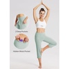 image:imagebaleaf Womens 21 Capri Pants with Pockets High Waist  Tummy Control Yoga Leggings for Summer WorkoutSubtle Green