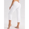 image:imagebaleaf Womens 21 Capri Pants with Pockets High Waist  Tummy Control Yoga Leggings for Summer WorkoutWhite
