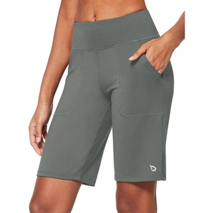 image:imagebaleaf Womens Bermuda Long Shorts Athletic High Waisted Shorts 10 Casual Summer Running Quick Dry Knee LengthGray