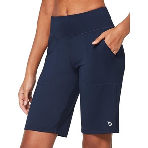 image:imagebaleaf Womens Bermuda Long Shorts Athletic High Waisted Shorts 10 Casual Summer Running Quick Dry Knee LengthNavy