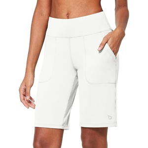 image:imagebaleaf Womens Bermuda Long Shorts Athletic High Waisted Shorts 10 Casual Summer Running Quick Dry Knee LengthWhite