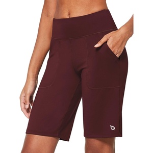 image:imagebaleaf Womens Bermuda Long Shorts Athletic High Waisted Shorts 10 Casual Summer Running Quick Dry Knee LengthWine Red