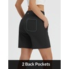 image:imagebaleaf Womens 7 Inch Shorts Long with Zipper Pockets Bermuda High Waisted Athletic Short Walking Dressy Casual LooseBlack