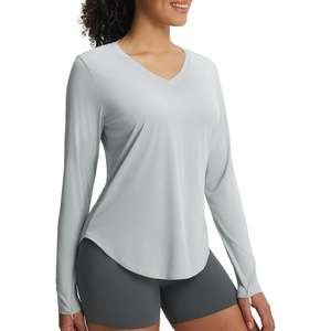 image:imagebaleaf Womens Sun Shirts Long Sleeve Workout Tops UV Protection UPF 50 Lightweight Quick Dry SPF Shirt for HikingLight Gray