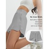 image:imagebaleaf Womens Athletic Running Shorts Quick Dry with Zipper Pocket High Waisted for Workout Gym Hiking Gray XS