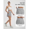 image:imagebaleaf Womens Athletic Running Shorts Quick Dry with Zipper Pocket High Waisted for Workout Gym Hiking Gray XS