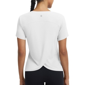 image:imagebaleaf Womens Short Sleeve Workout Shirts Athletic Tops Sun Protection Breathable TShirts Quick Dry Gym Running TennisWhite  V Neck