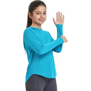 image:imagebaleaf Girls Sun Shirt UPF50 UV Protection Long Sleeve Kids SPF Athletic Hoodie Rash Guard Tops Clothing