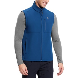 image:imagebaleaf Mens Golf Vest Fleece Lined Softshell Sleeveless Jacket Water Resistant Cold Weather Running Gear Winter PocketsBlue