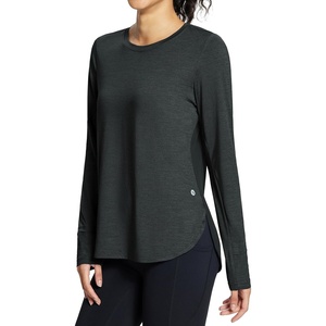 image:imagebaleaf Womens Long Sleeve Crossed Back UV Protection Tank TopCblack