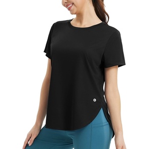 image:imagebaleaf Womens Short Sleeve Athletic Tops Workout Running Shirts Quick Dry TShirts Loose Fit Gym Yoga Tee UPF 50Black