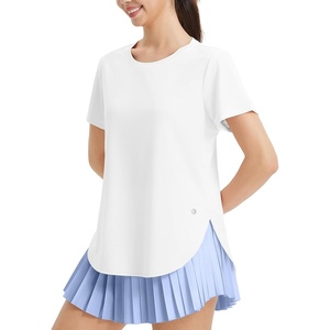 image:imagebaleaf Womens Short Sleeve Athletic Tops Workout Running Shirts Quick Dry TShirts Loose Fit Gym Yoga Tee UPF 50White