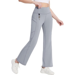 image:imagebaleaf Womens Fleece Lined Leggings Water Resistant Winter Pants Thermal Warm Flare High Waist Bootcut for Outdoor HikingFrost Gray