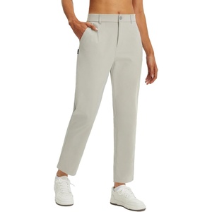 image:imagebaleaf Womens Golf Pants 2527 Straight Leg Stretch Work Travel Pant with Pockets Dressy Bussiness Casual Slacks UPF 50Light Brown