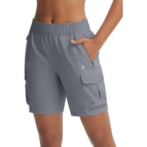 image:imagebaleaf Womens 7 Hiking Cargo Shorts Quick Dry Water Resistant Lightweight Outdoor Shorts with Zipper PocketsDark Gray