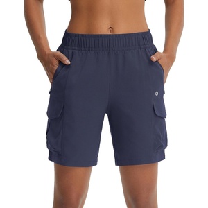 image:imagebaleaf Womens 7 Hiking Cargo Shorts Quick Dry Water Resistant Lightweight Outdoor Shorts with Zipper PocketsNavy Blue