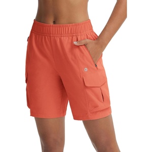 image:imagebaleaf Womens 7 Hiking Cargo Shorts Quick Dry Water Resistant Lightweight Outdoor Shorts with Zipper PocketsRust