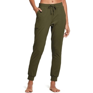 image:imagebaleaf Womens Cotton Joggers with Pockets Tapered Casual Sweatpants  Soft Breathable Comfort Relaxed Tapered Leg Creates a Flattering Fit Ideal for Lounging Walking Travel and Daily WearOlive Green