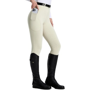 image:imagebaleaf Womens Full Seat Horse Riding Pants Equestrian Breeches Horseback Silicone Grip Tights PocketLight Brown