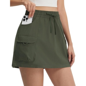 image:imagebaleaf Womens 15 Cargo Skort Skirt with 6 Pockets Water Resistant Hiking Skort UPF 50 Sun Protection Athletic Golf SkortArmy Green