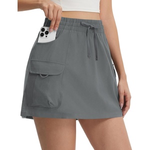 image:imagebaleaf Womens 15 Cargo Skort Skirt with 6 Pockets Water Resistant Hiking Skort UPF 50 Sun Protection Athletic Golf SkortDark Gray
