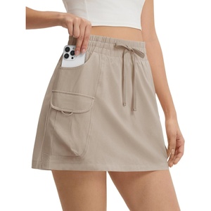 image:imagebaleaf Womens 15 Cargo Skort Skirt with 6 Pockets Water Resistant Hiking Skort UPF 50 Sun Protection Athletic Golf SkortKhaki