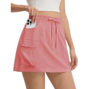 image:imagebaleaf Womens 15 Cargo Skort Skirt with 6 Pockets Water Resistant Hiking Skort UPF 50 Sun Protection Athletic Golf SkortLight Pink