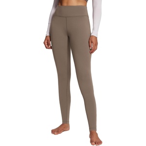 image:imagebaleaf Womens Fleece Lined Leggings Thermal Warm Winter Tights High Waisted Thick Yoga Pants Cold Weather with PocketsCocoa Creme