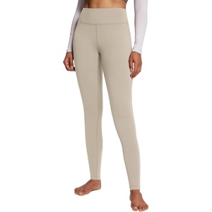 image:imagebaleaf Womens Fleece Lined Leggings Thermal Warm Winter Tights High Waisted Thick Yoga Pants Cold Weather with PocketsKhaki