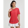 image:imagebaleaf Womens UPF 50 Sun Protection Shirt Quick Dry Lightweight UV Shirt Short Sleeve for Running Hiking Travel WorkoutRed