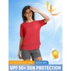 image:imagebaleaf Womens UPF 50 Sun Protection Shirt Quick Dry Lightweight UV Shirt Short Sleeve for Running Hiking Travel WorkoutRed