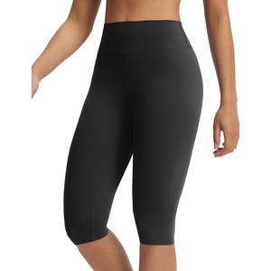 image:imagebaleaf Womens 14 Knee Length Capris Leggings with 1 Back Pocket High Waisted Capri Yoga Stretch Casual Summer PantsBlack