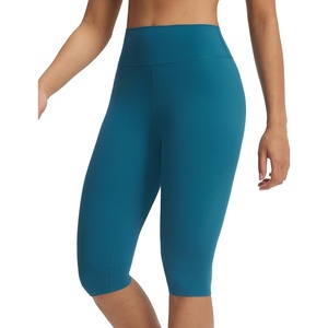image:imagebaleaf Womens 14 Knee Length Capris Leggings with 1 Back Pocket High Waisted Capri Yoga Stretch Casual Summer PantsBlue