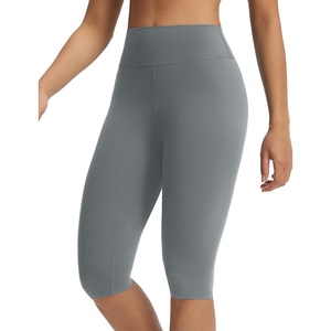 image:imagebaleaf Womens 14 Knee Length Capris Leggings with 1 Back Pocket High Waisted Capri Yoga Stretch Casual Summer PantsDark Gray