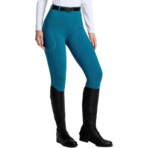 image:imagebaleaf Womens Horse Riding Pants Full Seat Silicone Equestrian Breeches Horseback Riding Tights Storage PocketsBlue