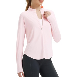 image:imagebaleaf Womens Sun Protection Shirt UPF 50 Long Sleeve Half Zip Hiking TopLight Pink