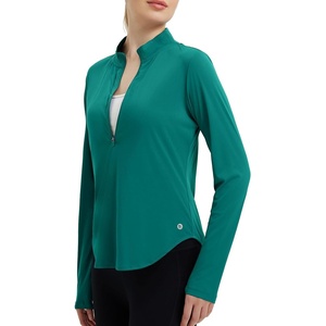 image:imagebaleaf Womens Sun Protection Shirt UPF 50 Long Sleeve Half Zip Hiking TopTeal