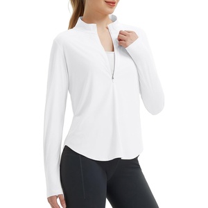 image:imagebaleaf Womens Sun Protection Shirt UPF 50 Long Sleeve Half Zip Hiking TopUltra White