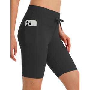 image:imagebaleaf Women 8 Biker Shorts with Pockets High Waisted Workout Short Tummy Control Yoga Gym Spandex Running Volleyball