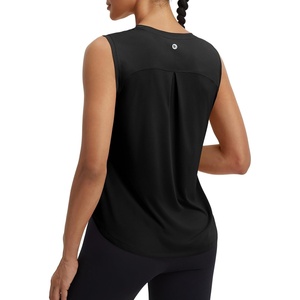 image:imagebaleaf Womens Sleeveless Athletic Tops Breathable Lightweight Quick Dry Loose Fit Workout Running UPF 50 TennisBlack