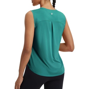 image:imagebaleaf Womens Sleeveless Athletic Tops Breathable Lightweight Quick Dry Loose Fit Workout Running UPF 50 TennisGreen