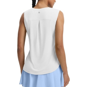 image:imagebaleaf Womens Sleeveless Athletic Tops Breathable Lightweight Quick Dry Loose Fit Workout Running UPF 50 TennisWhite