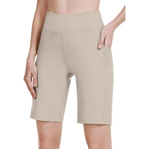 image:imagebaleaf Womens 10 Long Bermuda Shorts Above Knee Length with 3 Pockets Walking Athletic Workout High Rise Yoga Running